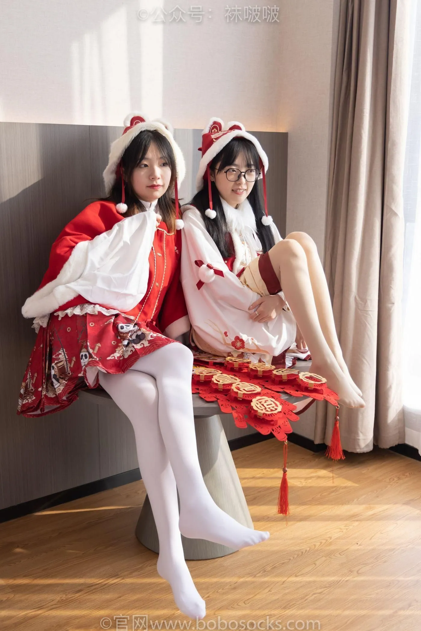 [BoBoSocks袜啵啵]NO.054 小甜豆与稚予-给大家拜年啦 [139P]插图6